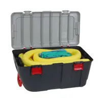 Chemikalien-Notfallset ziehbarer Kunststoffkoffer 75 l (gelb, Koffer schwarz/grau)