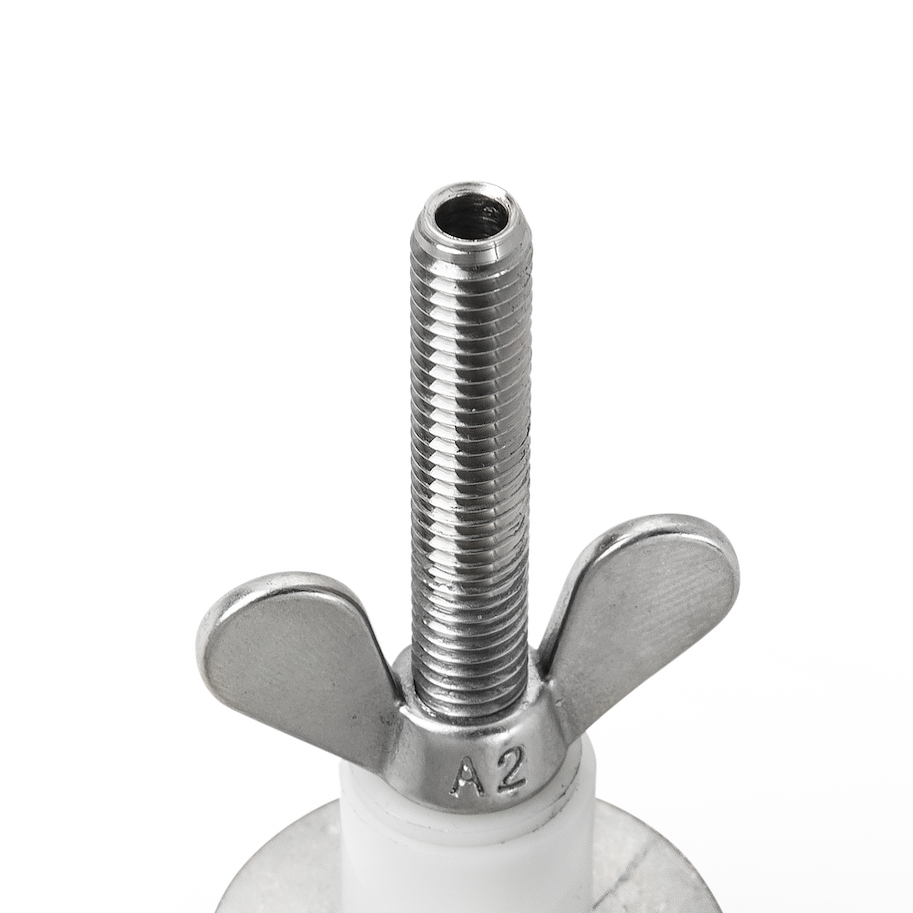 Edelstahl Prüf-Rohrstopfen mit Durchgang - ø 45 mm (V2A) 