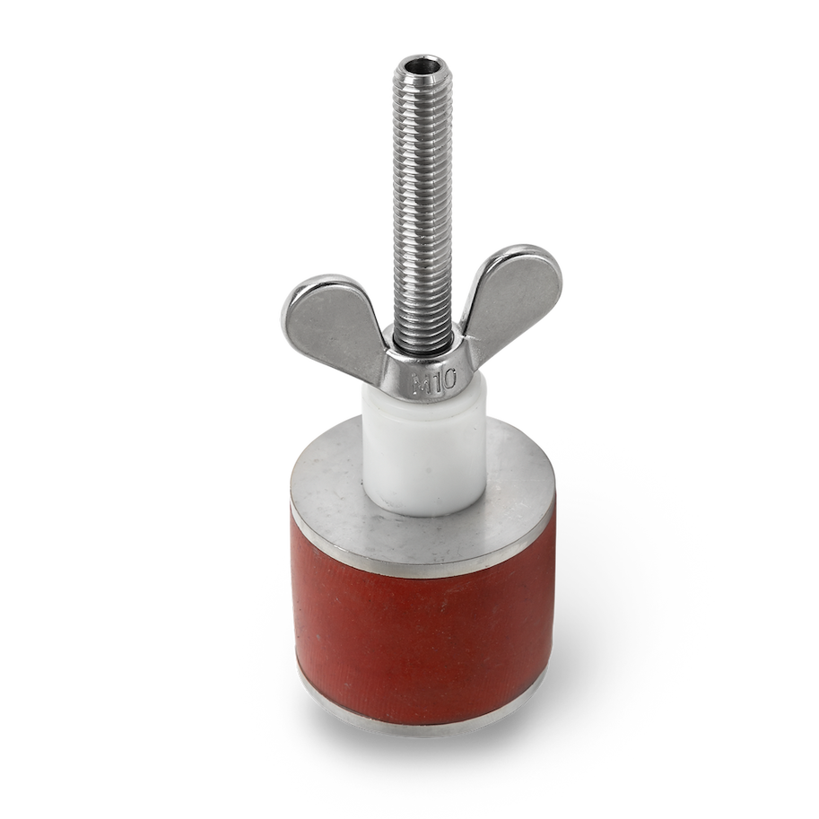 Edelstahl Prüf-Rohrstopfen mit Durchgang - ø 45 mm (V2A) 