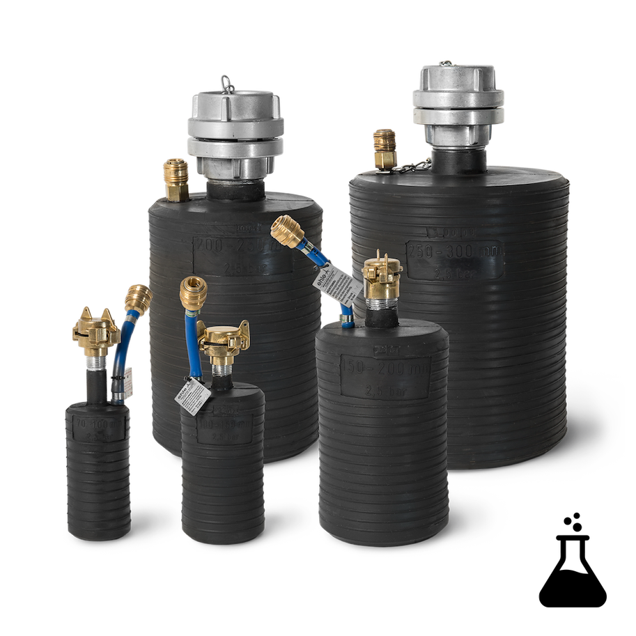 Prüf-Rohrdichtkissen kurz 150-200 (Öl / Chemie)