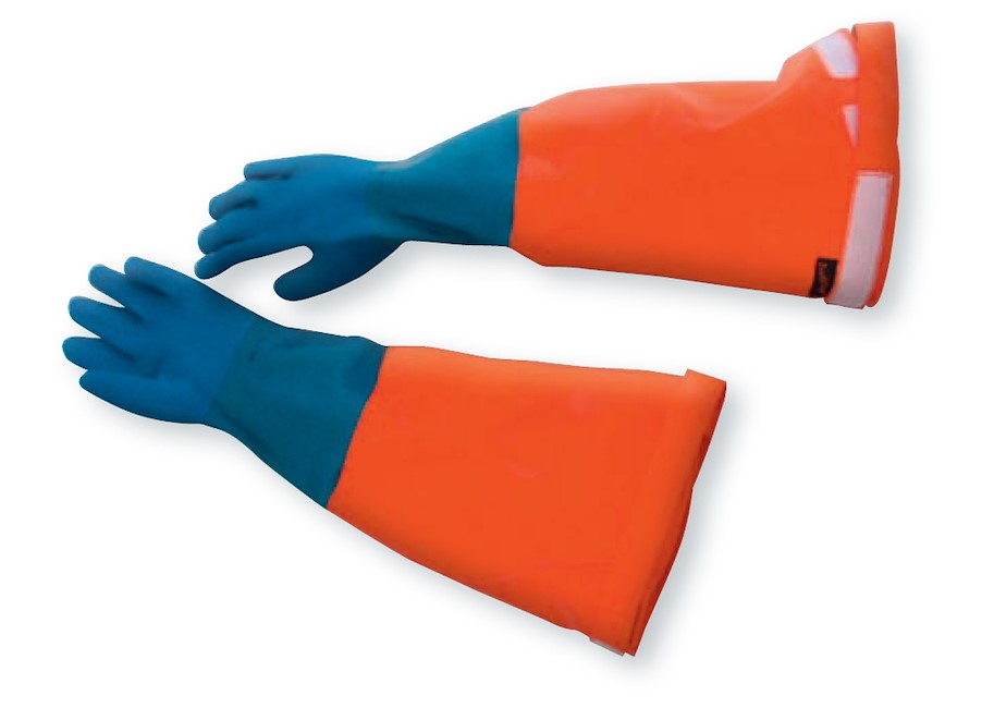 Fünffinger-Chemikalienschutzhandschuhe (mit Langstulpe)