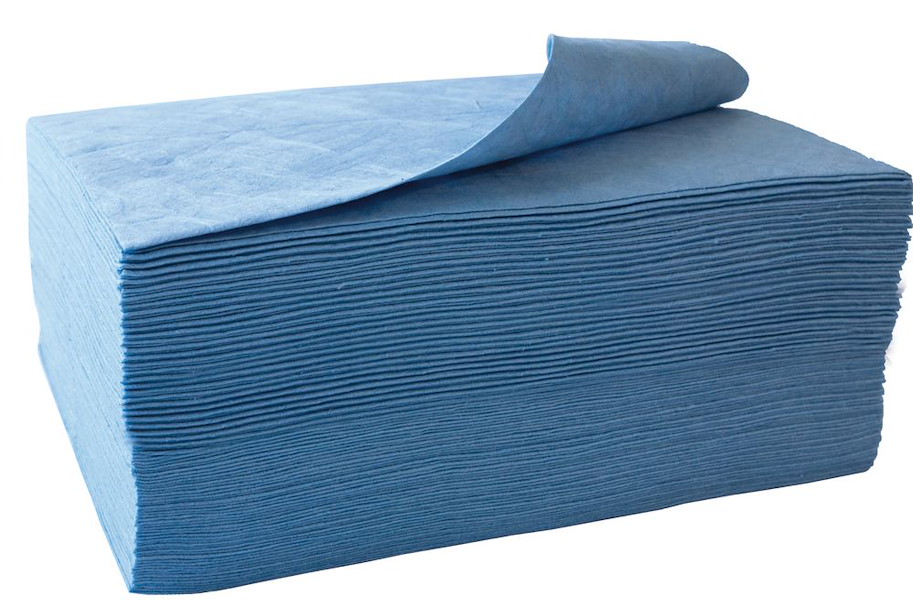 Öl-Bindevlies einlagig, 100 Tücher blau  86 l