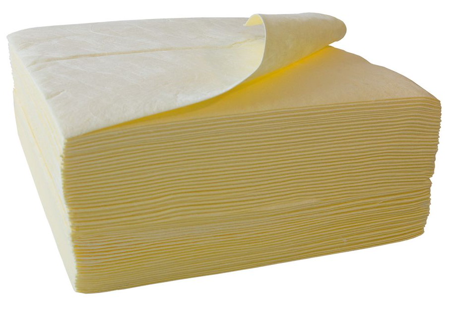 Chemikalien-Bindevlies einlagig, 4 x 50 Tücher gelb 139 l