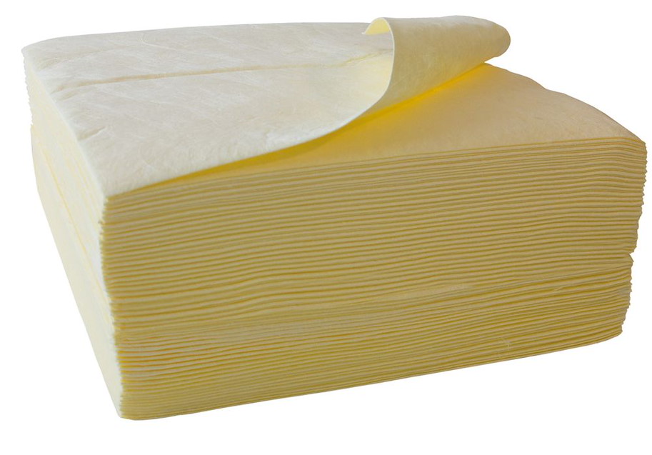 Chemikalien-Bindevlies einlagig, 100 Tücher gelb 108 l