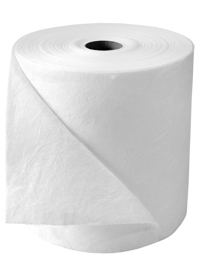 Öl-Bindevlies einlagig, 2 Rollen weiß 60 m x Ø40 cm (0.4m)