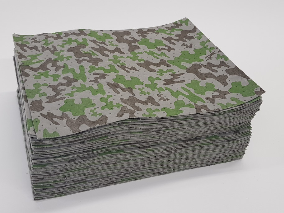 Universal-Bindevlies, oben verstärkt, Camouflage-Muster unten dicht, 50 Teppiche  40 cm x 50 cm