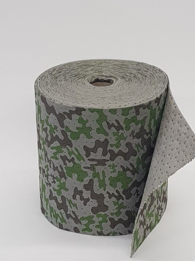 Universal-Bindevlies doppellagig, Oberseite fusselfrei, Camouflage Muster, 2 Rollen 40 m x Ø40 cm