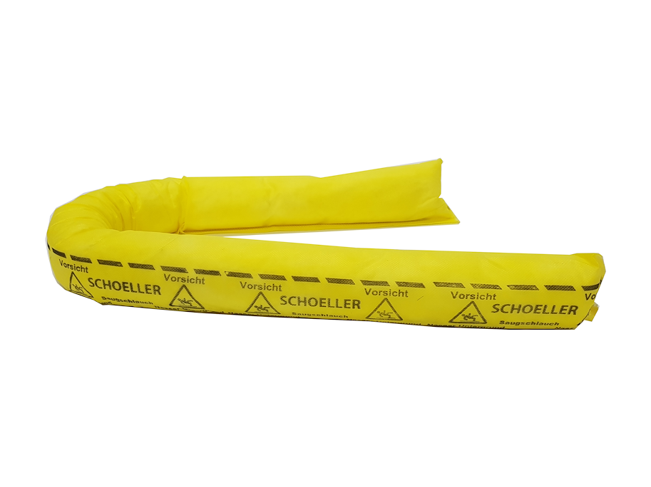 Saugschlauch aus PP-Flocken zur Bindung von Chemikalien mit Warndruck 1,2 m x Ø7,5 cm