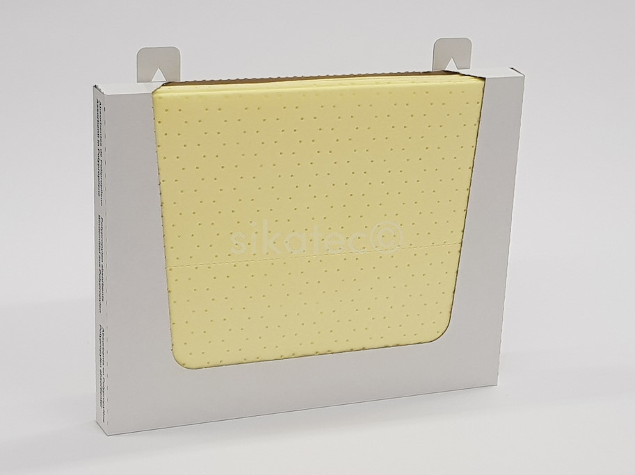 Chemikalien-Bindevlies doppellagig, Oberseite fusselfrei, 8x10 Tücher gelb 40 cm x 50 cm