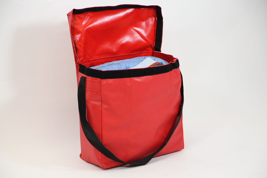 Öl-Notfallset PVC-Tasche mit Schulterriemen 75 l (blau ,Tasche rot)
