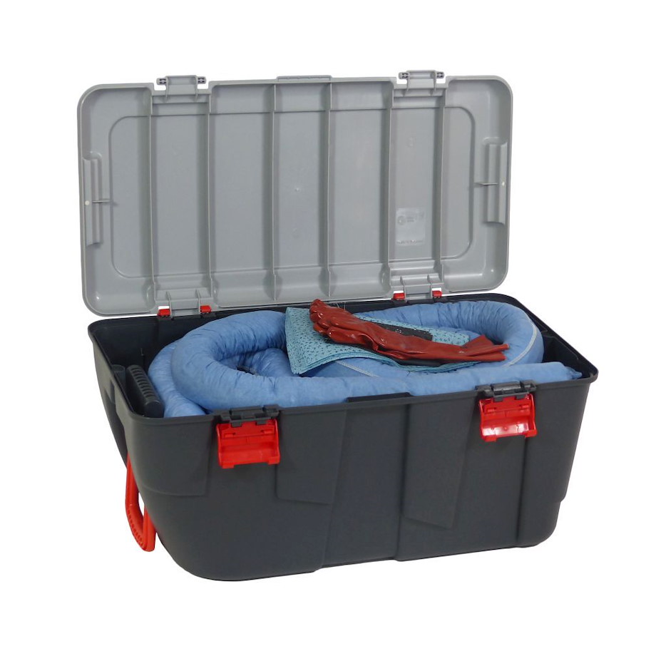 Öl-Notfallset ziehbarer Kunststoffkoffer 100 l (blau , Koffer schwarz/grau)