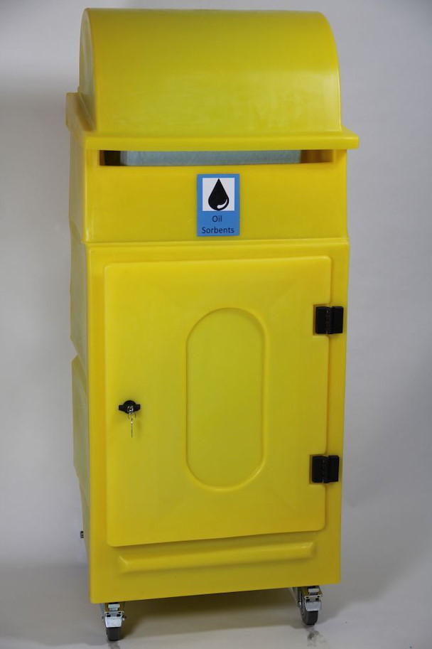 Öl-Notfallset Wartungsrollwagen mit Abwickler 200 l (blau , Behälter gelb)
