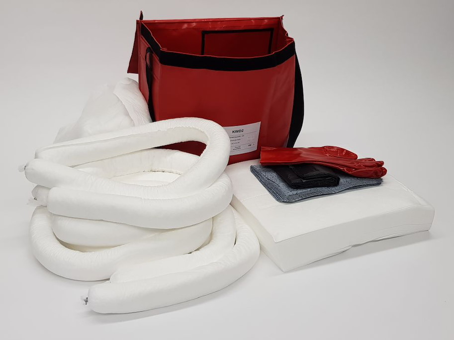 Öl-Notfallset PVC-Tasche mit Schulterriemen 75 l  (weiss,Tasche rot)