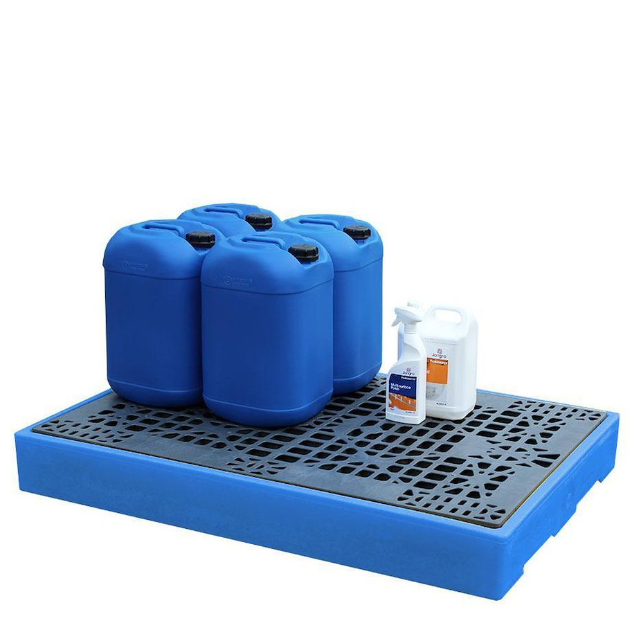 PE-Boden-Auffangwannen 300 l (vier 205 l Fässer)