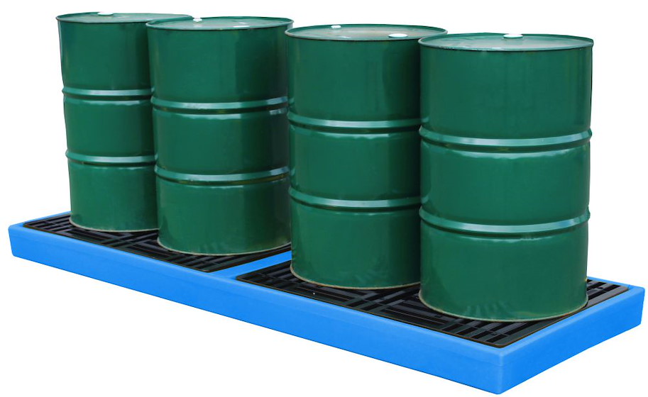 PE-Boden-Auffangwannen 300 l (vier 205 l Fässer, längs)