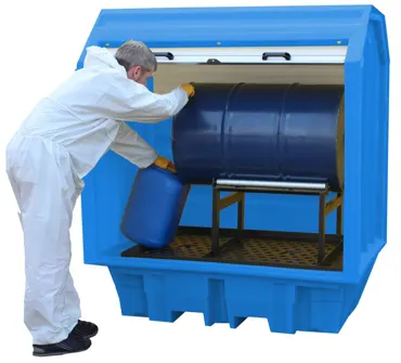 PE-Gefahrstoffdepot mit Rolltor 230 l