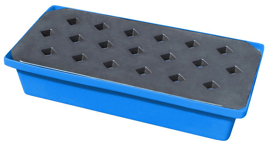 PE-Auffangwanne für Kleingebinde mit PE-Rost 31 l