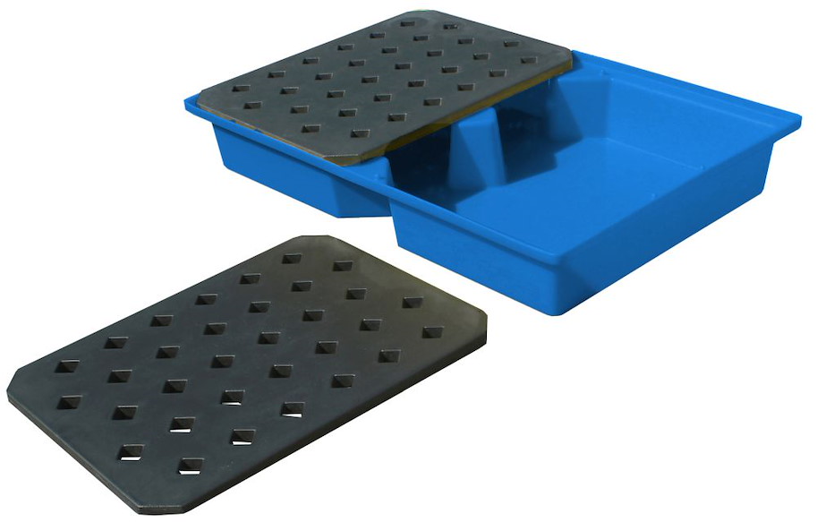 PE-Auffangwanne für Kleingebinde mit PE-Rost 104 l