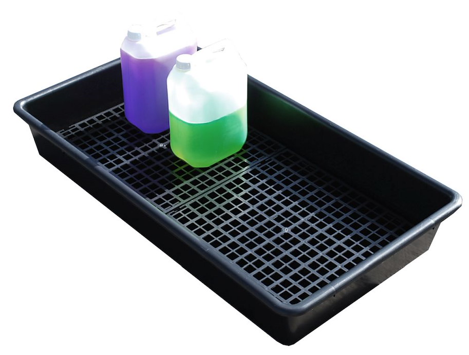 PE-Auffangwanne für Kleingebinde mit Gitterrost 64,5 l
