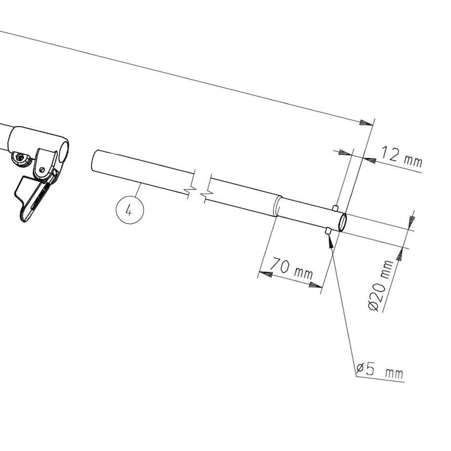 Teleskopstange in lange Ausführung